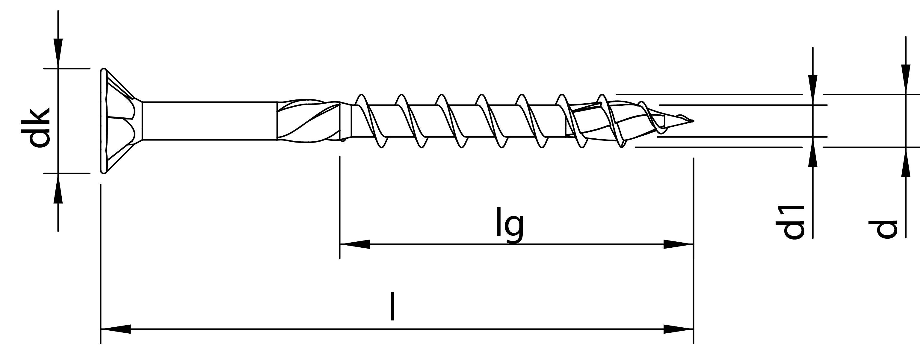 HECO TOPIX-plus - Stahl weiß verzinkt - 4x45 mm - Senkkopf HD-20 - Teilgewinde