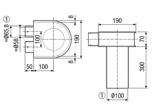 Maico Winkel 90 Uebergang MF-WLF100/63/63