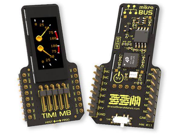 4D Systems TIMI-MB Displaymodul, 0,96 Zoll, 160x80 Pixel, 16MB Flash, 3 GPIO, UART, I2C, 5V, 500mA