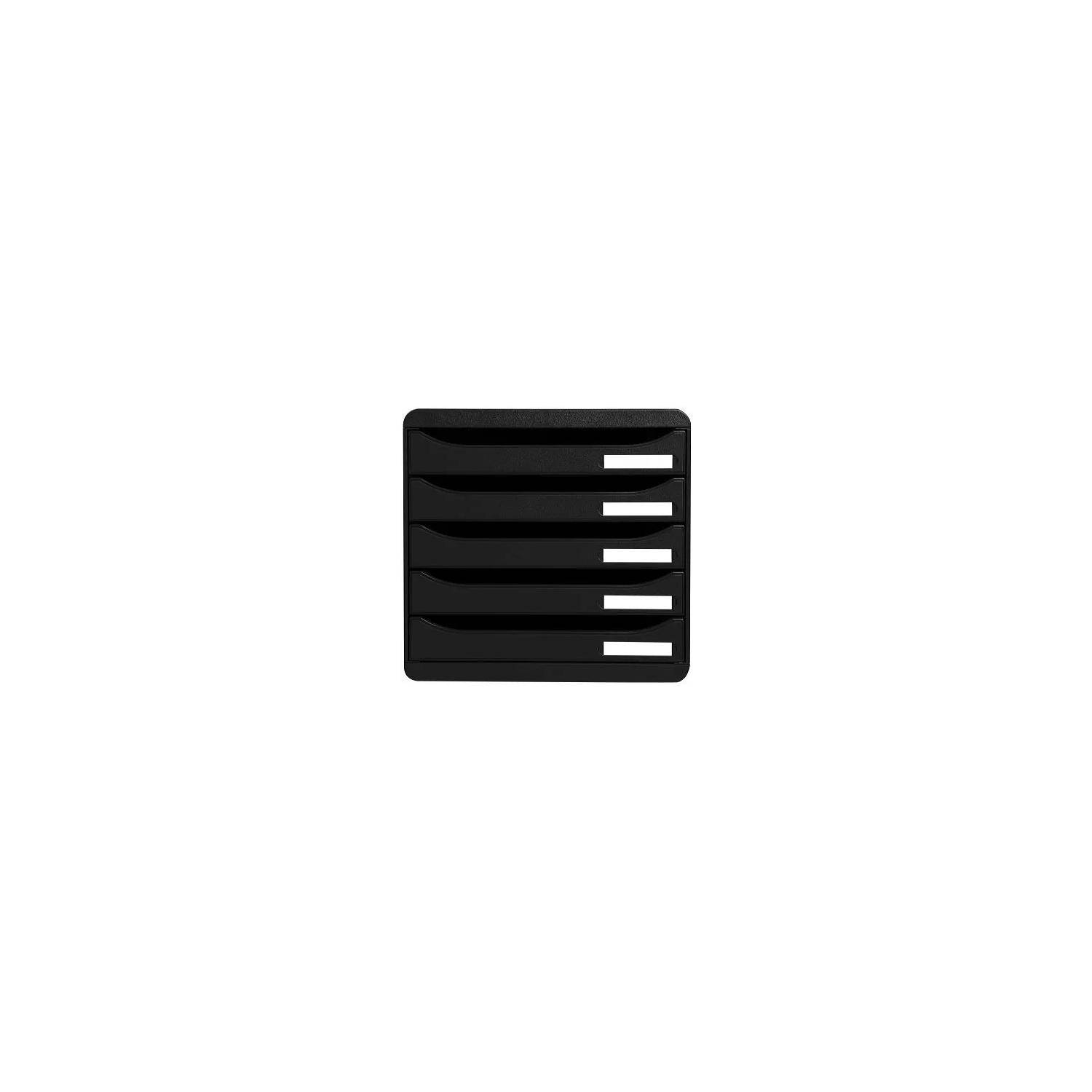 Exacompta Schubladenbox Big Box Plus 5 offene Schubladen Schwarz 309714D