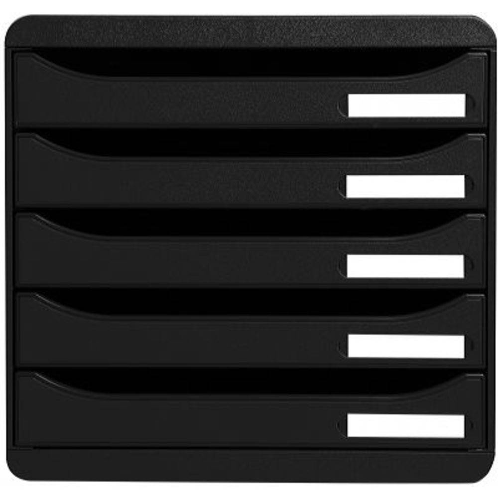 Exacompta Schubladenbox Big Box Plus 5 offene Schubladen Schwarz 309714D