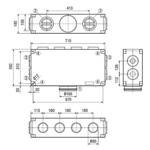 Maico Luftverteiler MF-V90-8