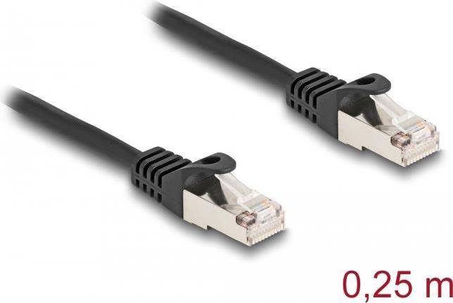 Delock Netzwerkkabel - RJ-50 (M) zu RJ-50 (M) - 25 cm - S/FTP - ohne Haken - Sch