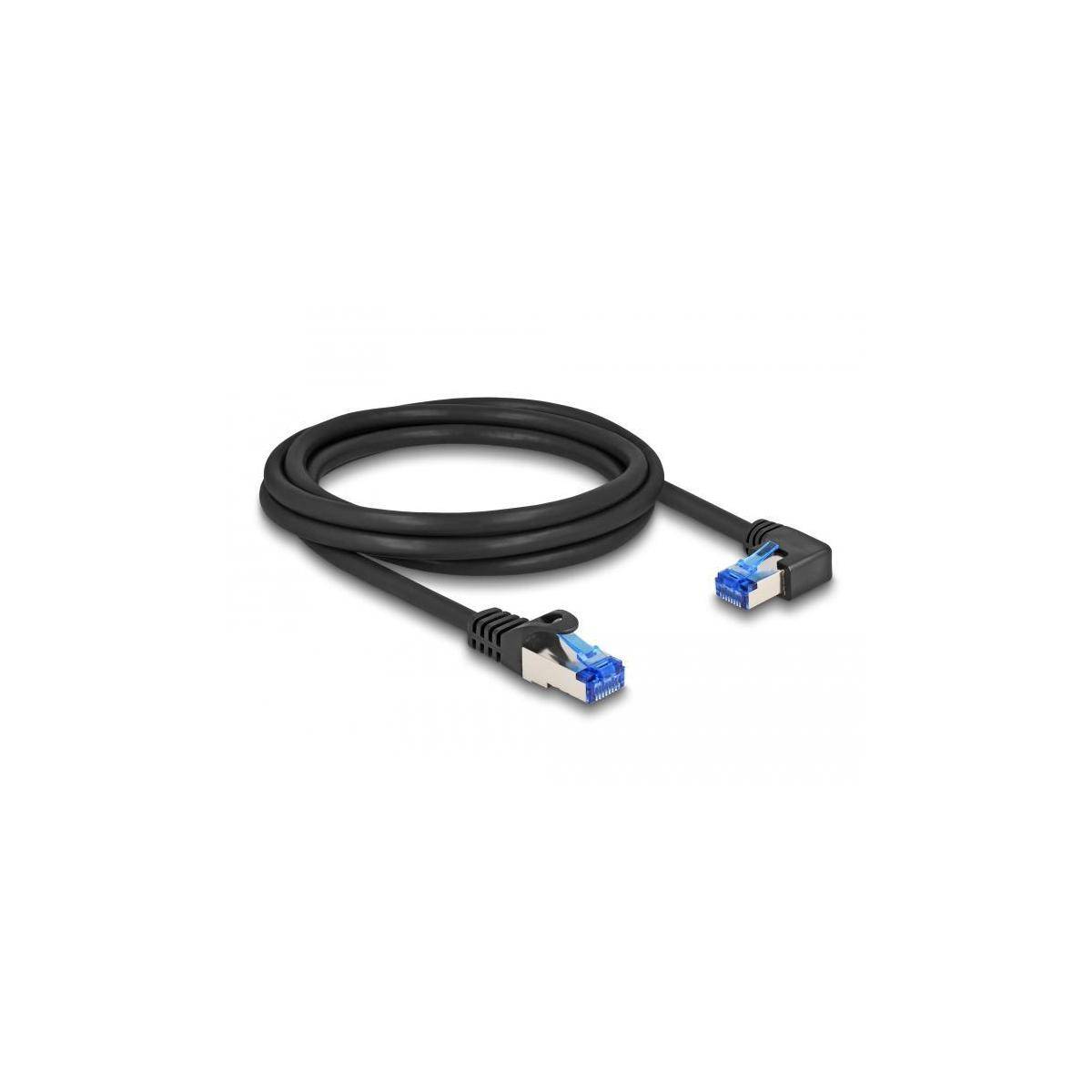 DELOCK RJ45 NWK Cat.6A S/FTP gerade gewinkelt 2m schwarz
