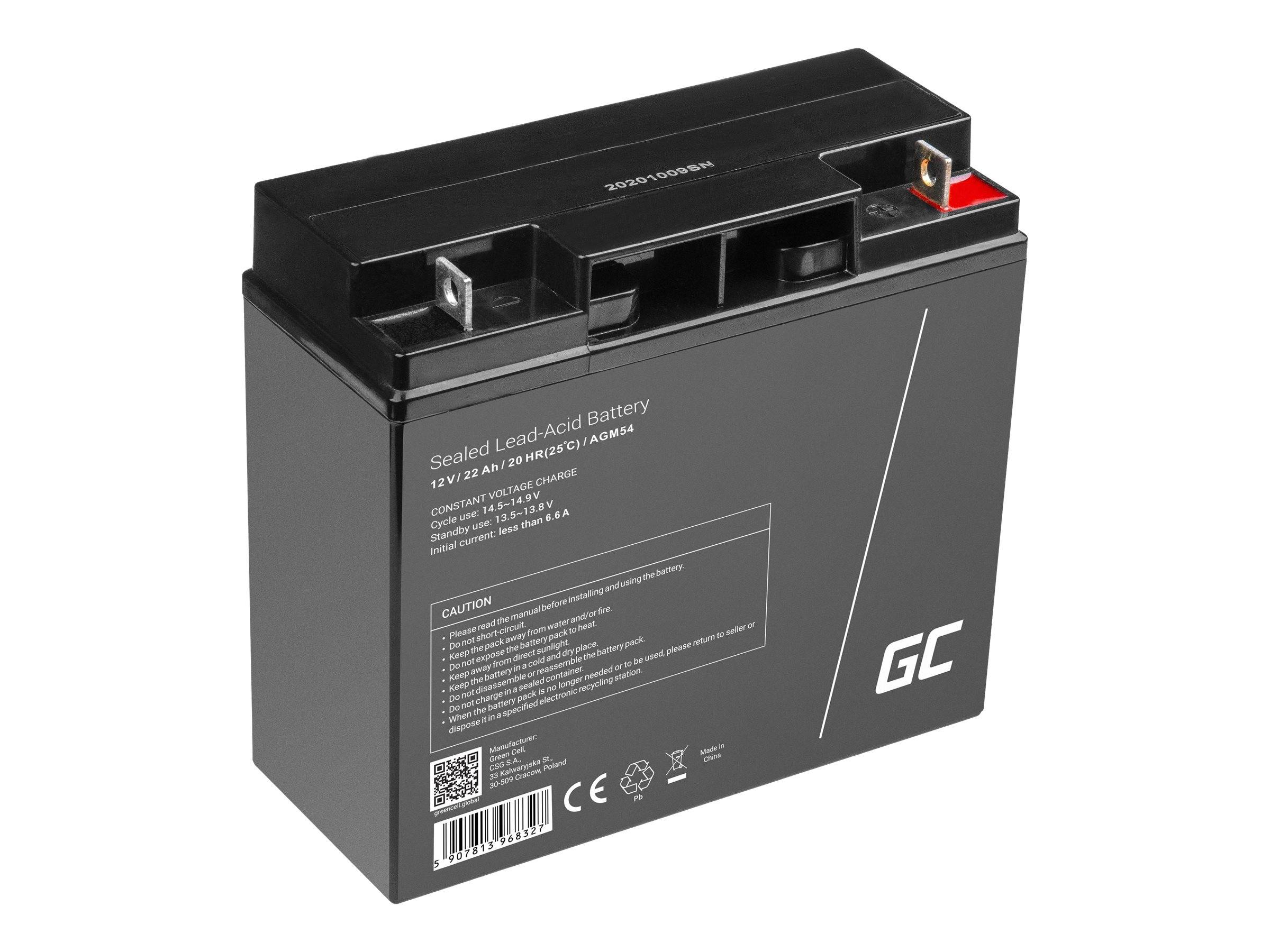 Green Cell - Batterie - Bleisäure - 22 Ah - Schwarz