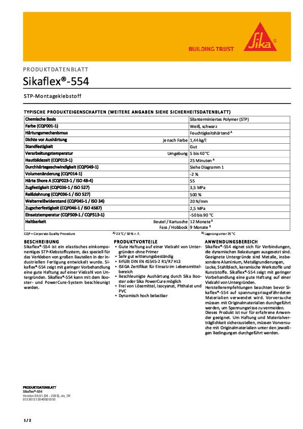 STP-Montageklebstoff Sikaflex®-554 schwarz 300ml SIKA
