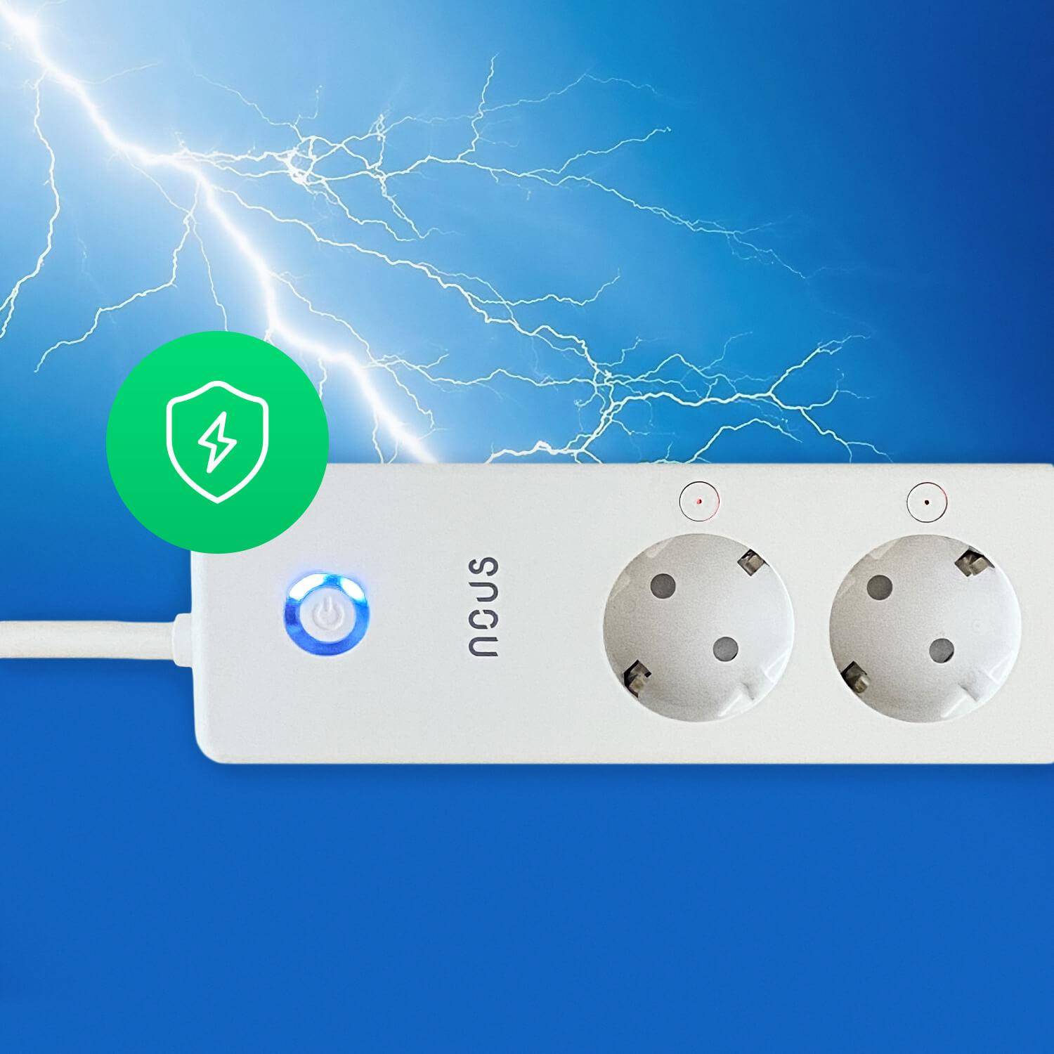Nous A5 Smart Power Strip, 3-fach Steckdosenleiste mit 3x USB, WLAN