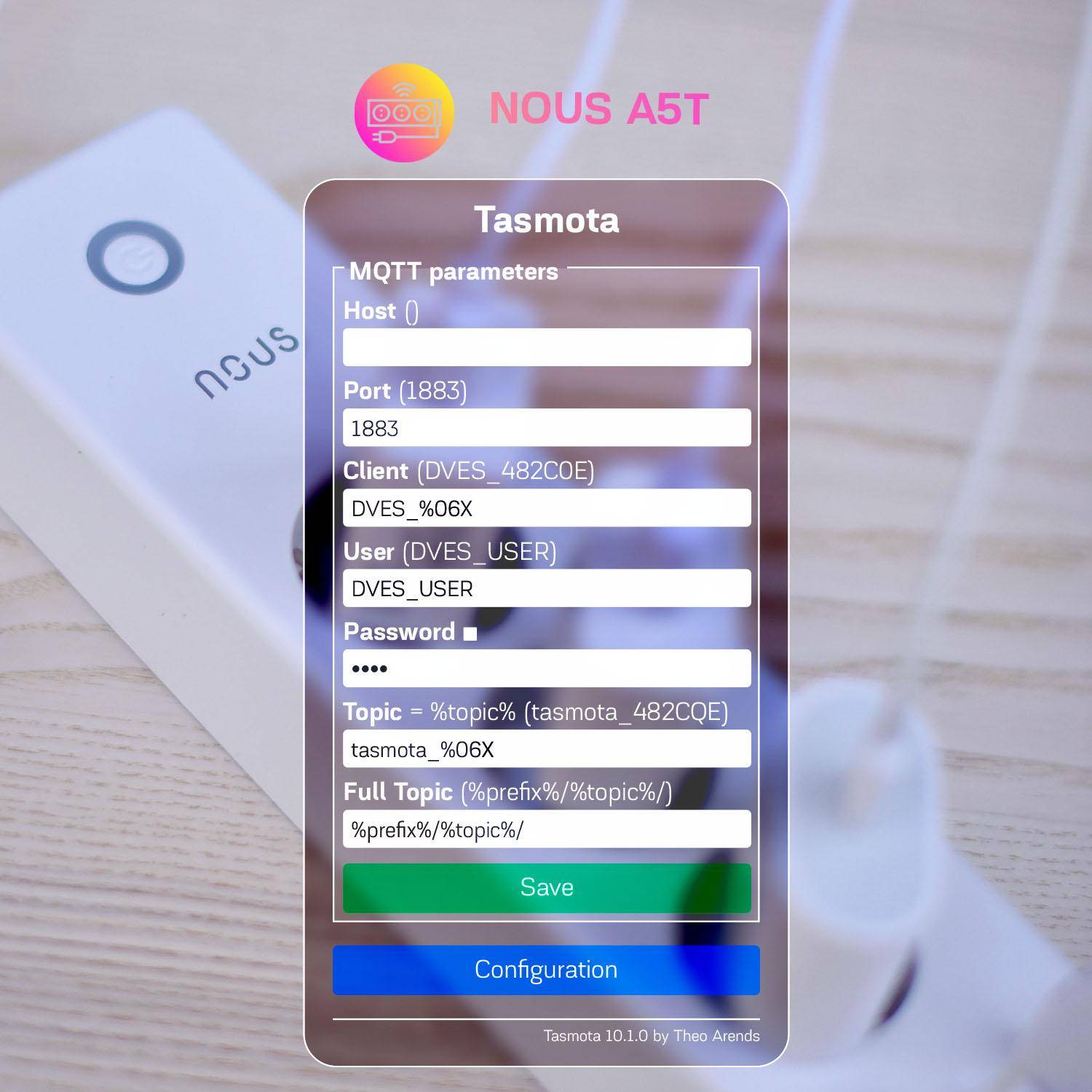 Nous A5T Smart Power Strip, 3-fach Steckdosenleiste mit 3x USB, Tasmota Firmware, WLAN