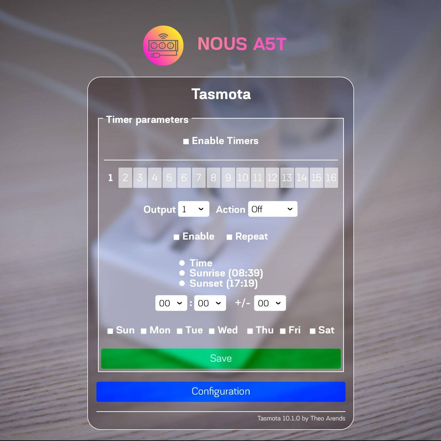 Nous A5T Smart Power Strip, 3-fach Steckdosenleiste mit 3x USB, Tasmota Firmware, WLAN