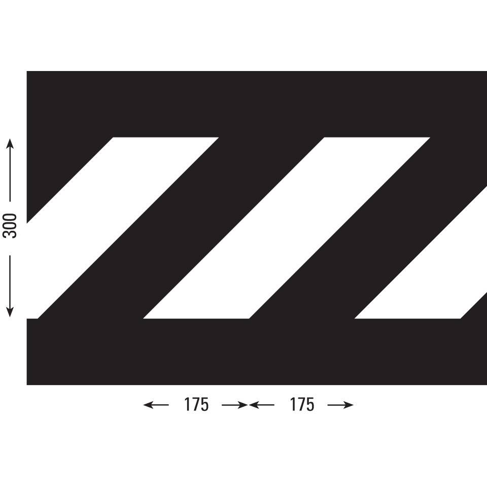 A.M.P.E.R.E. Schablonensatz Zebrastreifen, Spezialkarton, 175x300mm, 12/VE