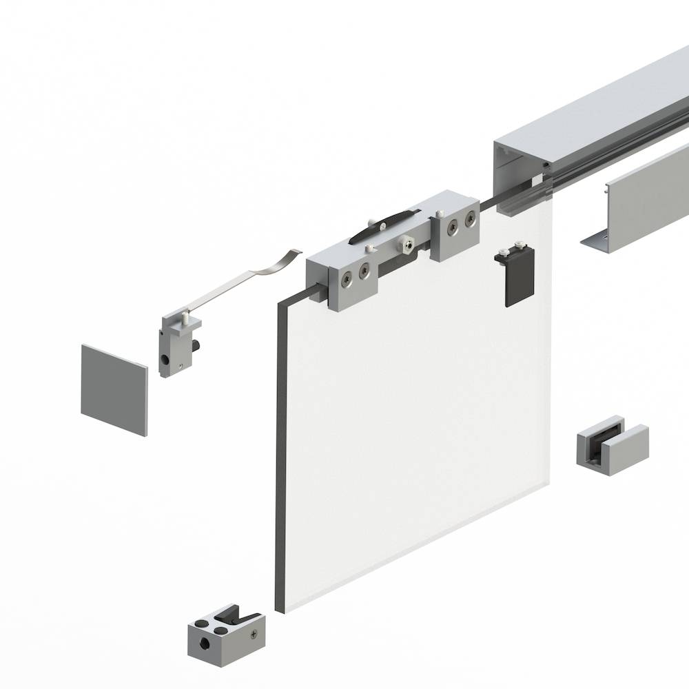 HELM GT-L 80 Garnitur EV1 eloxiert, Schiene 2000 mm, Wand