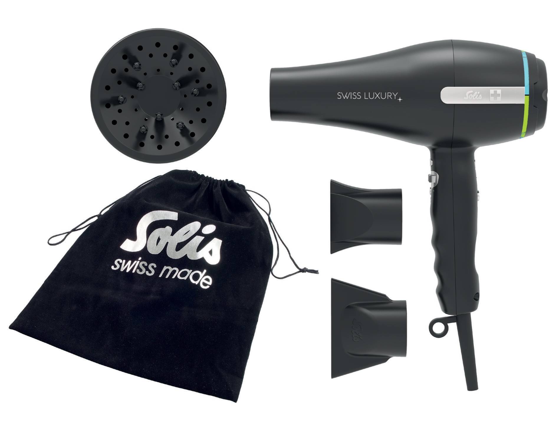 Solis Swiss Luxury Föhn, 2100 W, Ionen-Technologie, 14 Stufen + Kaltluft-Taste