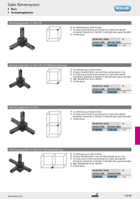 Cadro Knoten 3-fach 3D schwarz matt