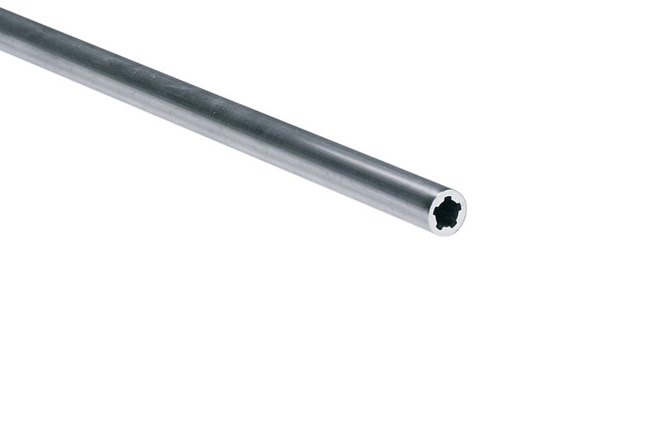 Ein Stahlstab mit einem sternförmig hohlen Zentrum.