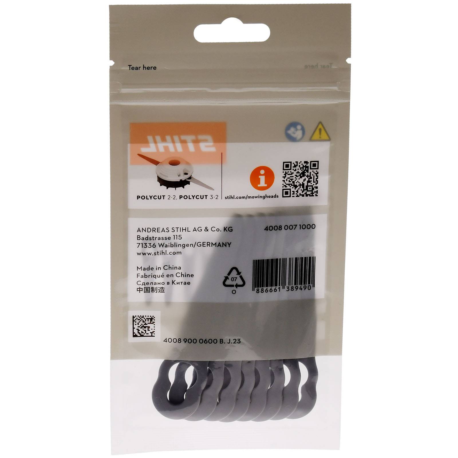8x Stihl Kunststoffmesser für PolyCut 2-2 und PolyCut 3-2 , 40080071000