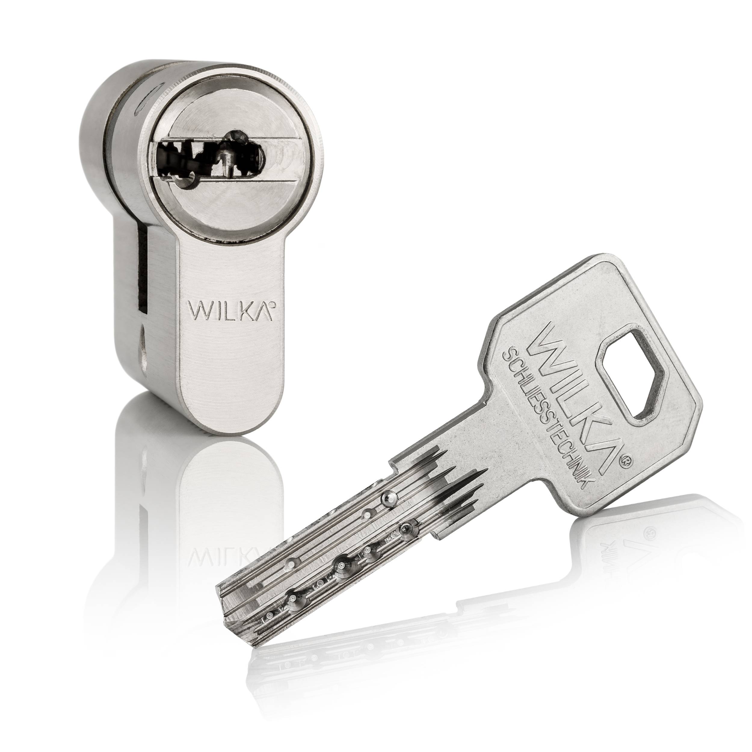 WILKA Profilzyl. mit Si-Karte 3663 N+G, 50-50 mm, inkl. 3 Neusilberschlüssel S3