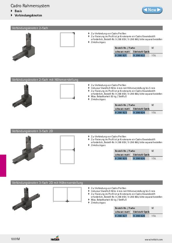 Cadro Knoten 3-fach 2D schwarz matt
