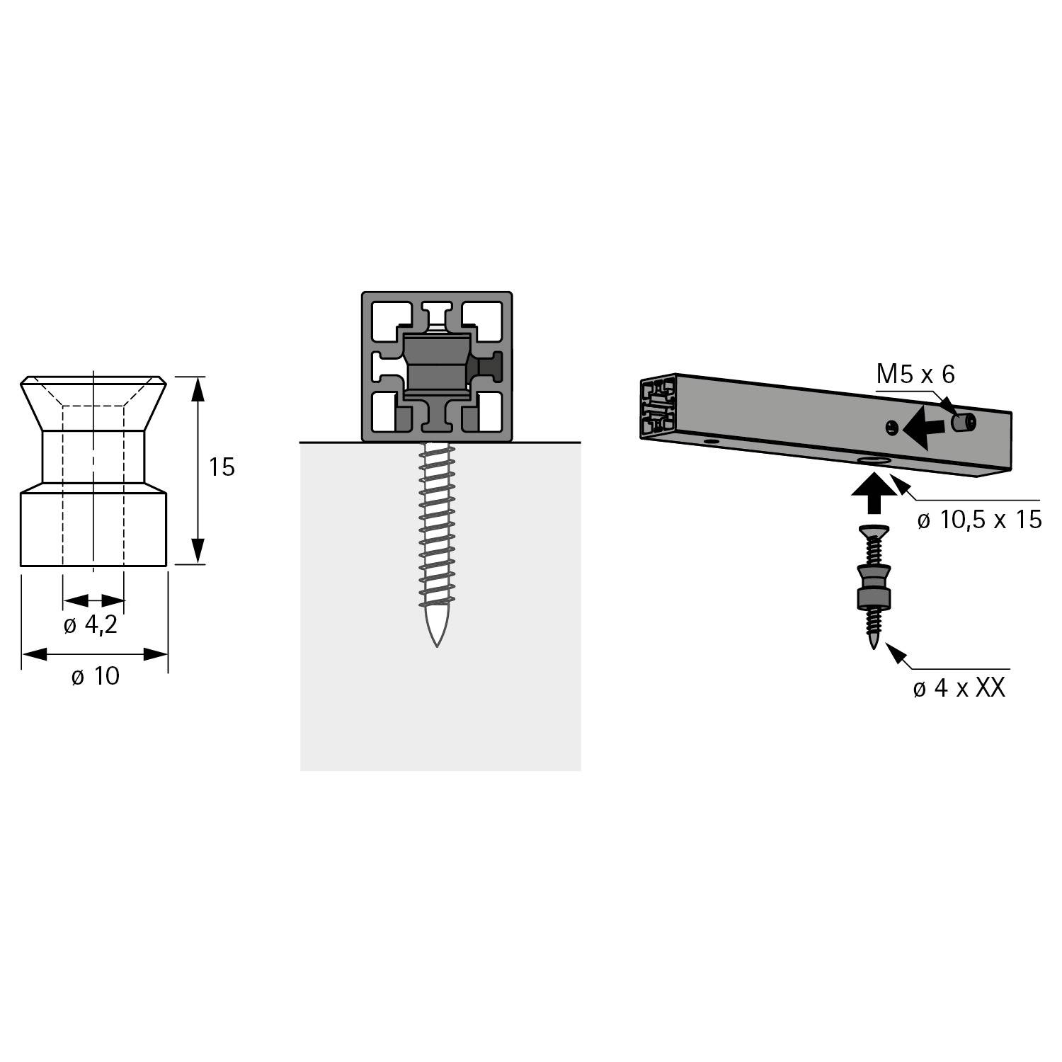Cadro Befestigungshülse Edelstahl