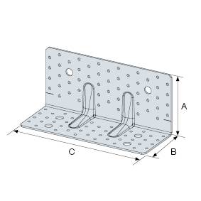 Simpson Winkel für Höhenausgleich 200x100x255x3