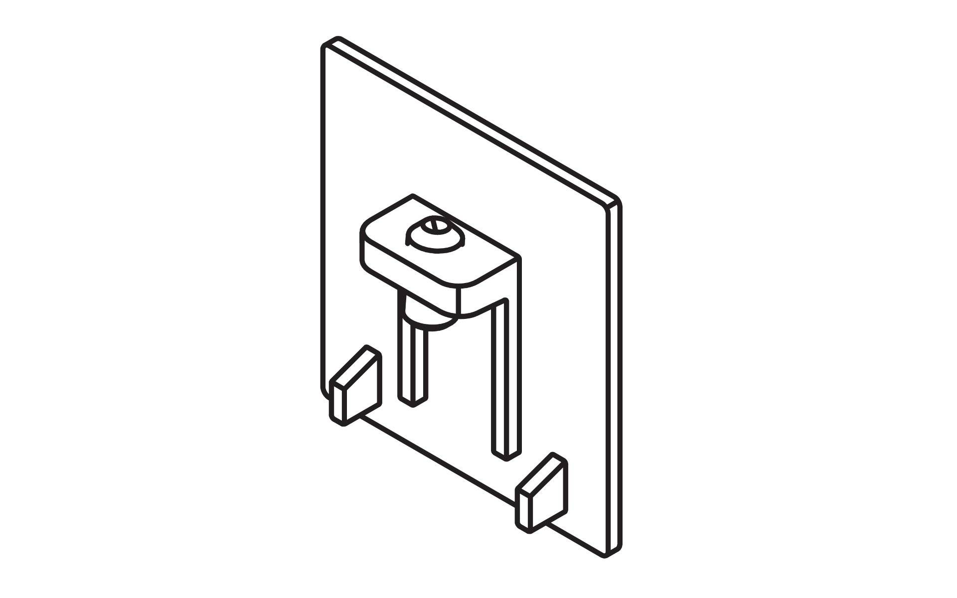 Hawa Abdeckkappezu Winkelprofil, Metall, beidseitig verwendbar, verchromt matt,