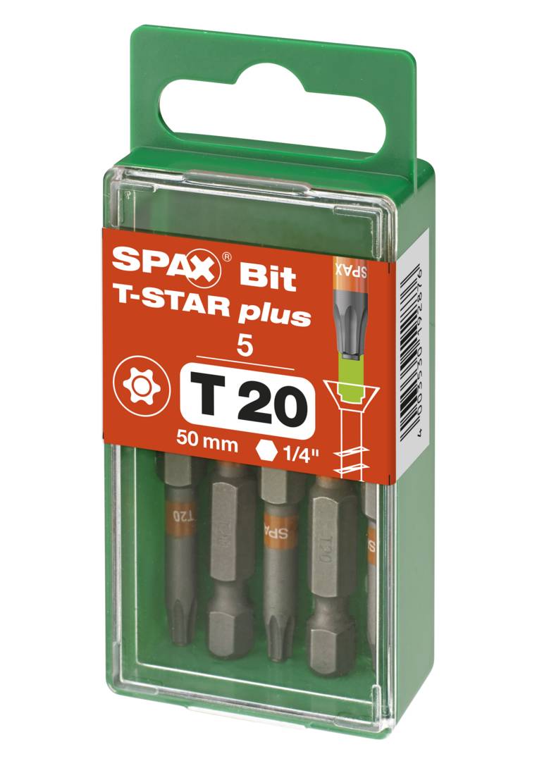 Spax Bit T-Star Plus T20 50Mm S 1 Hakendosen Á 5 Bits