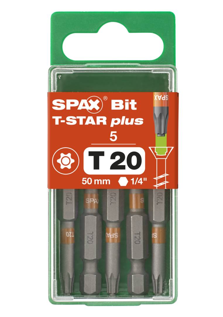 Spax Bit T-Star Plus T20 50Mm S 1 Hakendosen Á 5 Bits