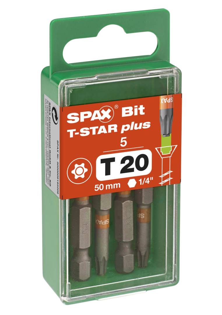 Spax Bit T-Star Plus T20 50Mm S 1 Hakendosen Á 5 Bits