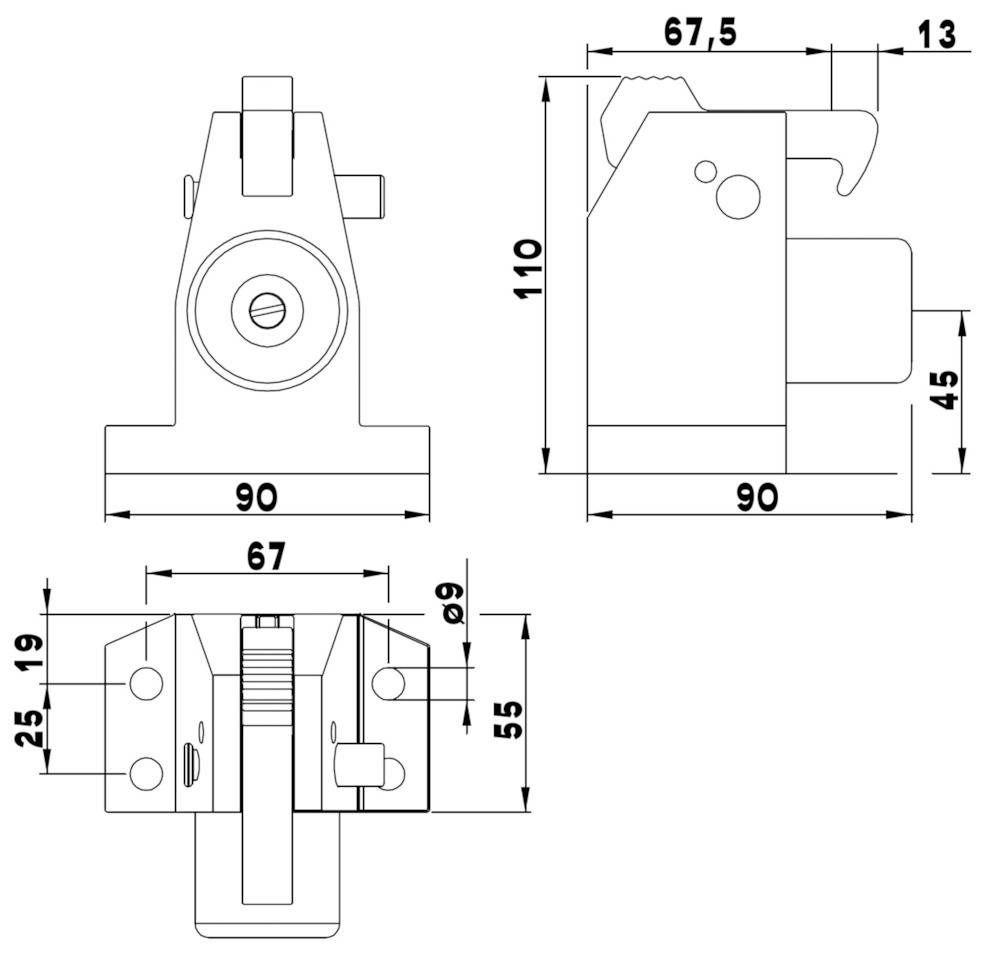 Format Türfeststeller Boden Dämpfung/Feststellhaken/Ausstellfunktion silber lack