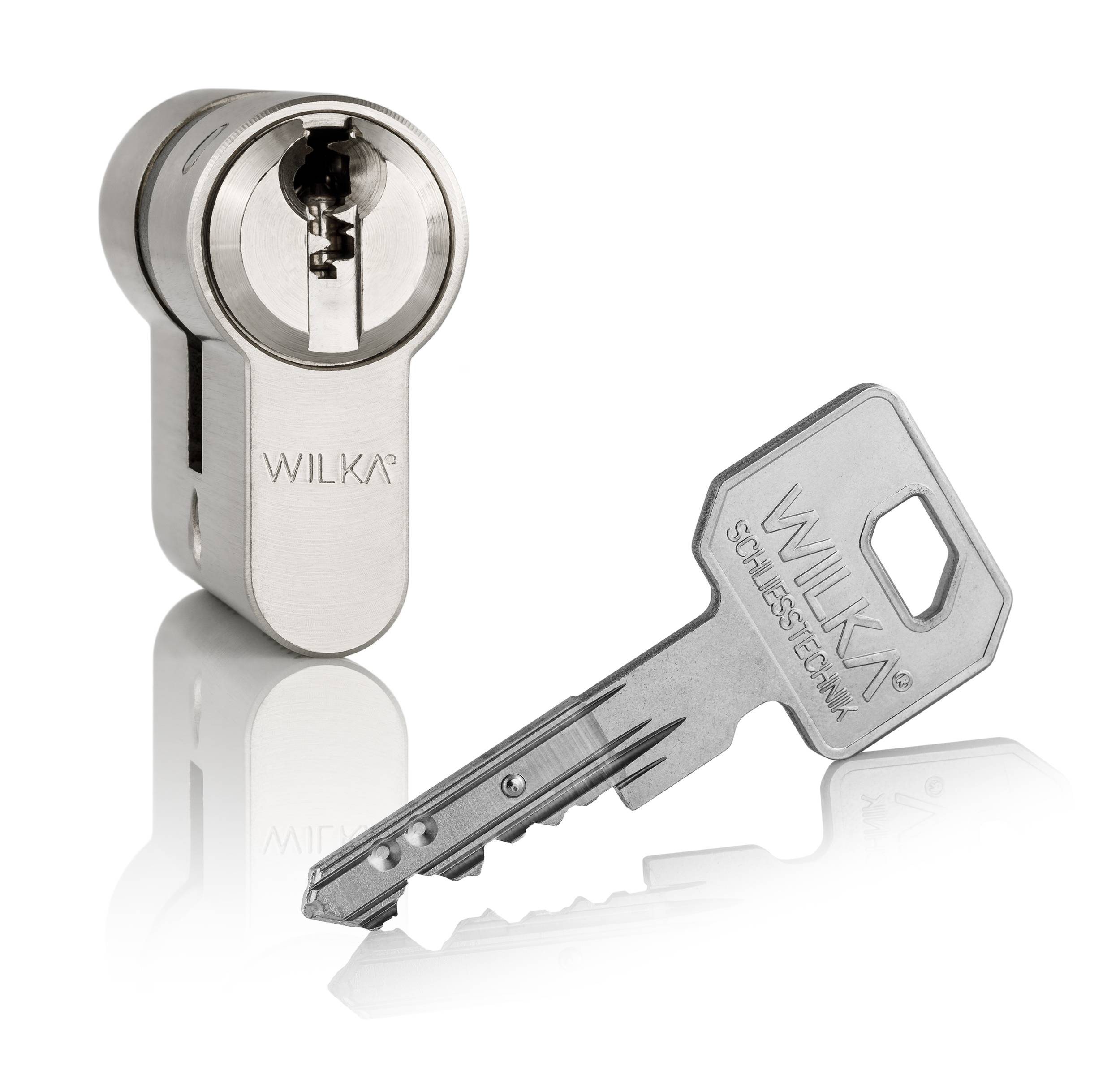 WILKA Profilzyl. mit Si-Karte 1463 N+G, 40-65 mm, inkl. 3 Neusilberschlüssel S1