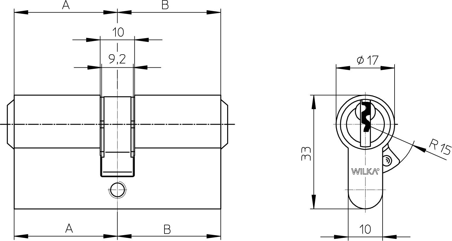 WILKA Profilzylinder 1463 Mmv N+G, 45-90 mm