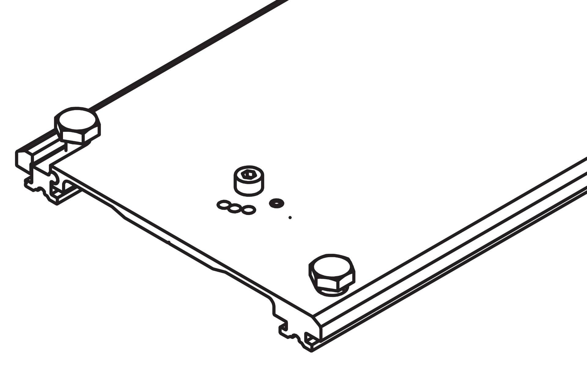 Hawa Connector 110 mm für zwei Dreh-Einschiebetüren, LM 900 mm, farblos eloxiert