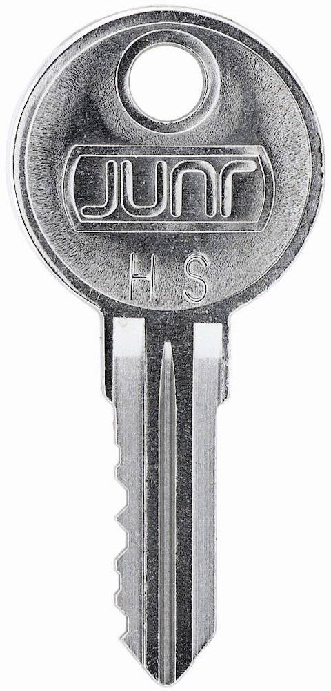 Eine Nahaufnahme eines silbernen Schlüssels mit 