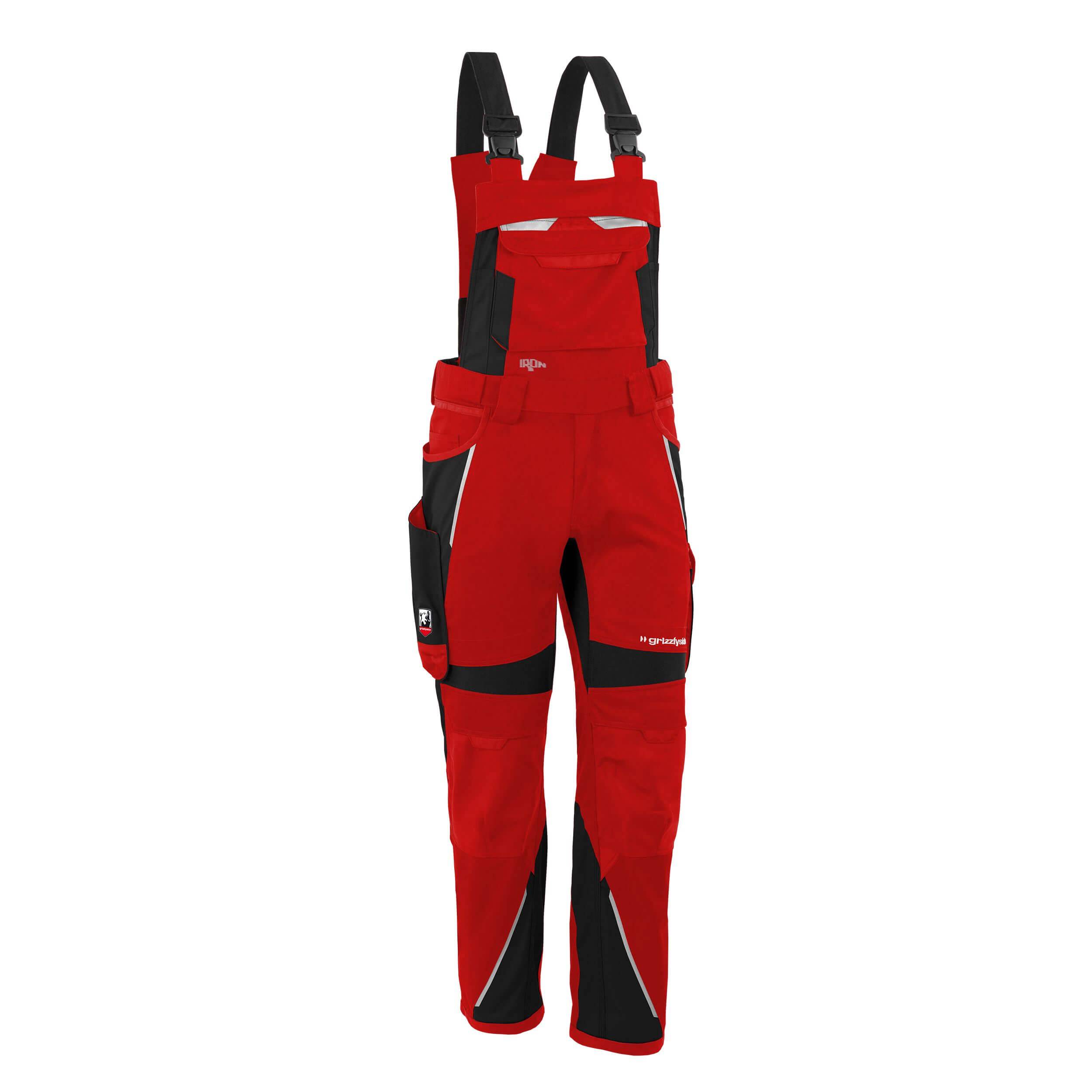 QUALITEX HIGH QUALITY WORKWEAR Latzhose IRON - rot/schwarz - Herren: 32
