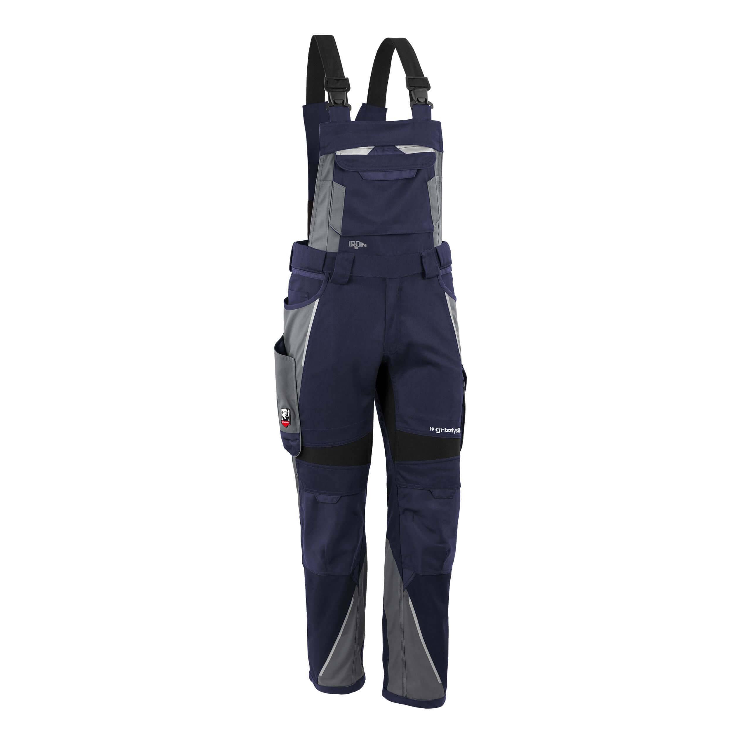 QUALITEX HIGH QUALITY WORKWEAR Latzhose IRON - marine/grau - Herren: 76 Damen: 70