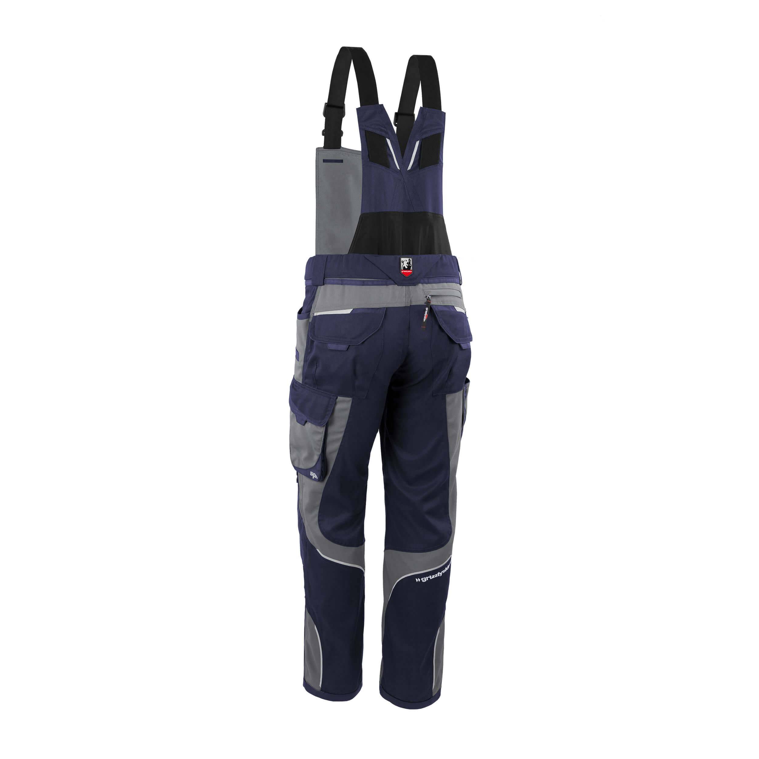 QUALITEX HIGH QUALITY WORKWEAR Latzhose IRON - marine/grau - Herren: 90