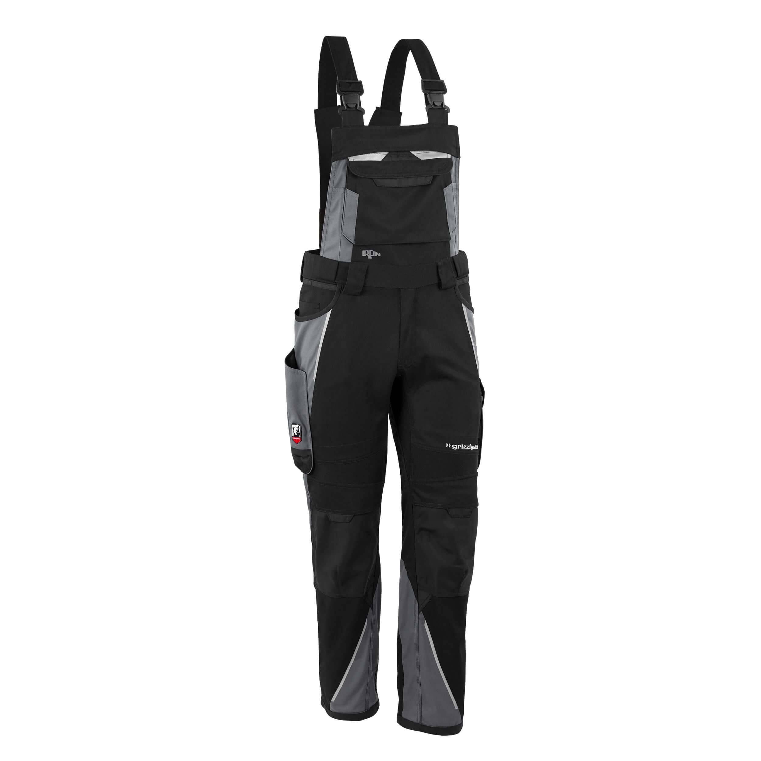 QUALITEX HIGH QUALITY WORKWEAR Latzhose IRON - schwarz/grau - Herren: 32