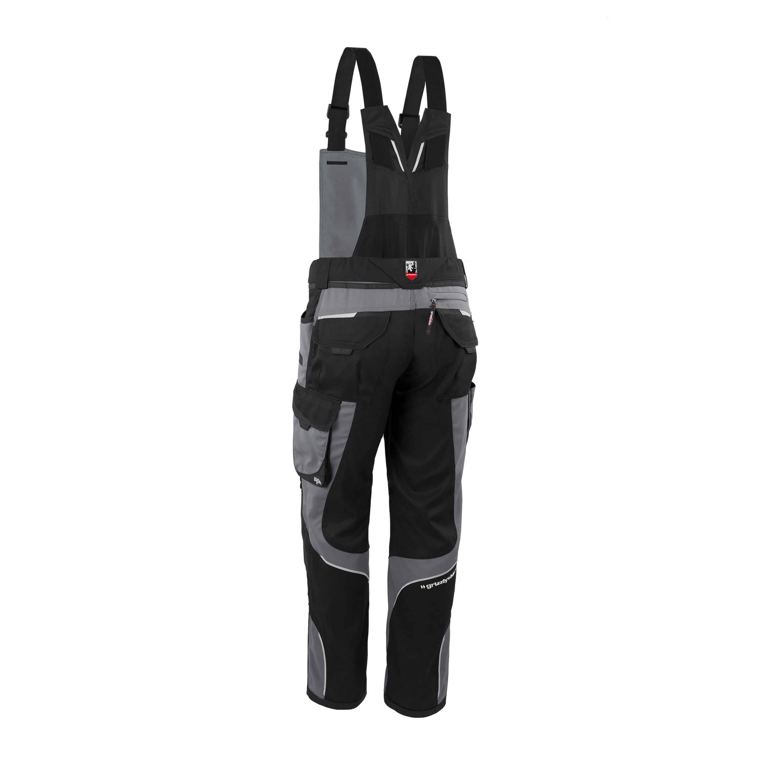 QUALITEX HIGH QUALITY WORKWEAR Latzhose IRON - schwarz/grau - Herren: 50 Damen: 44