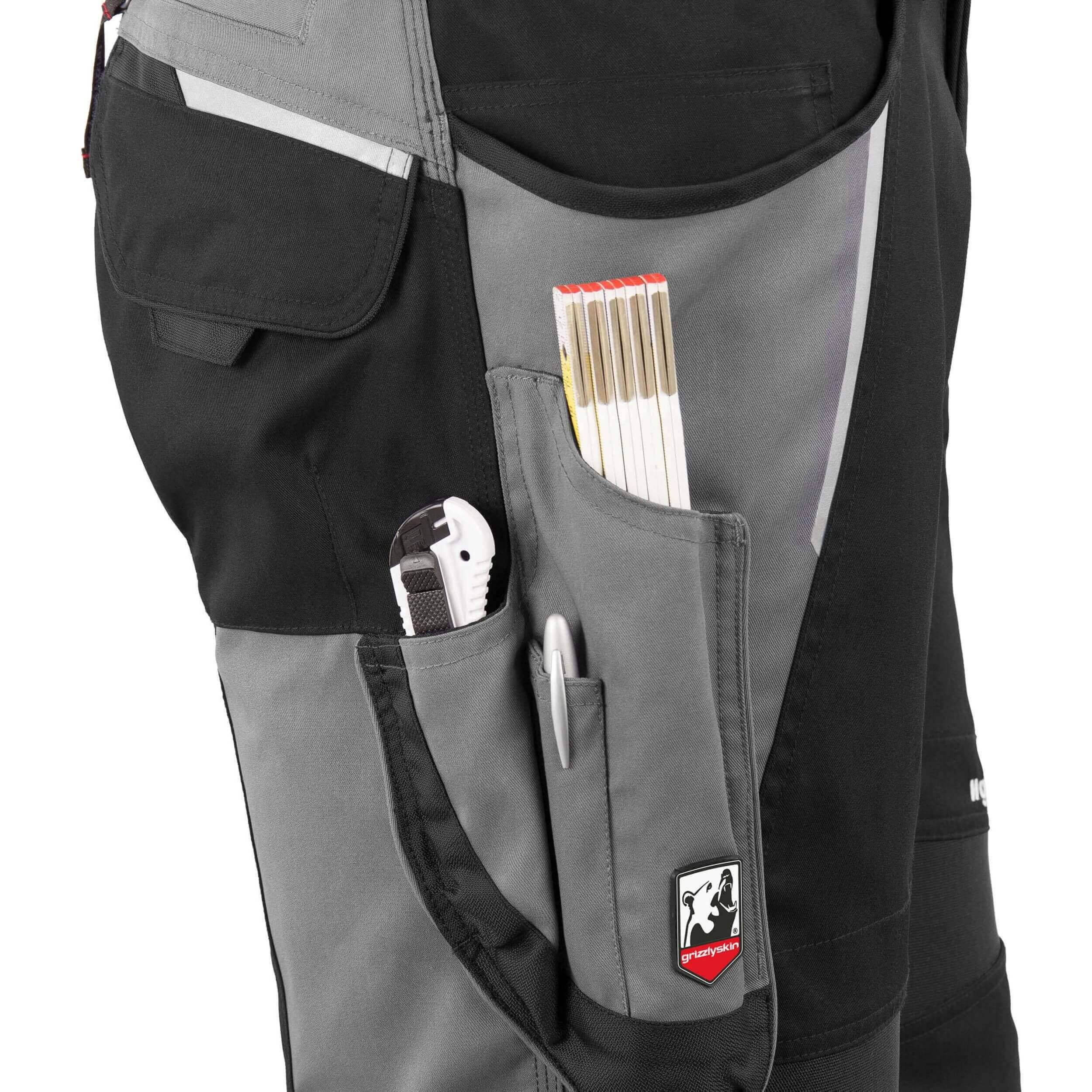 QUALITEX HIGH QUALITY WORKWEAR Latzhose IRON - schwarz/grau - Herren: 28