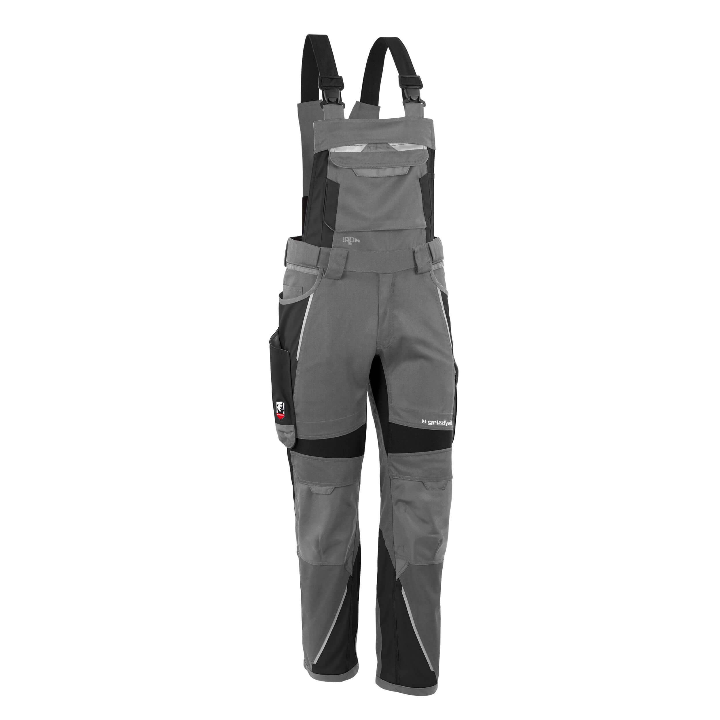 QUALITEX HIGH QUALITY WORKWEAR Latzhose IRON - grau/schwarz - Herren: 68 Damen: 62
