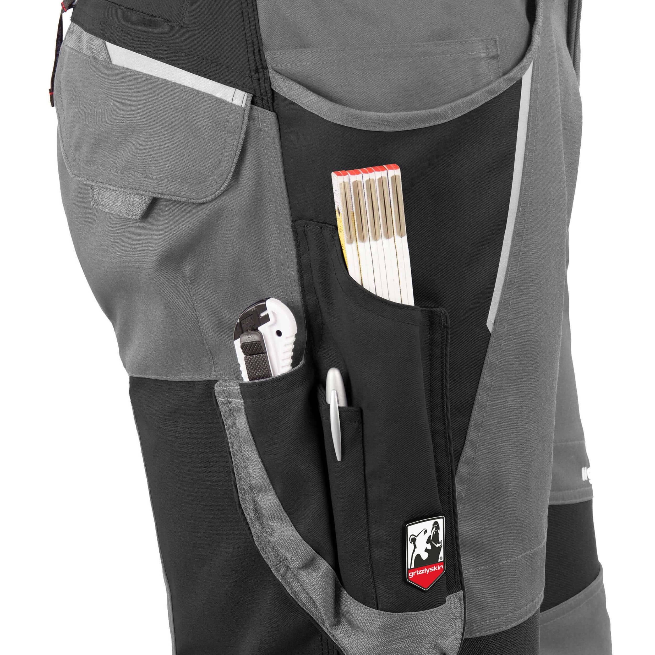 QUALITEX HIGH QUALITY WORKWEAR Latzhose IRON - grau/schwarz - Herren: 29