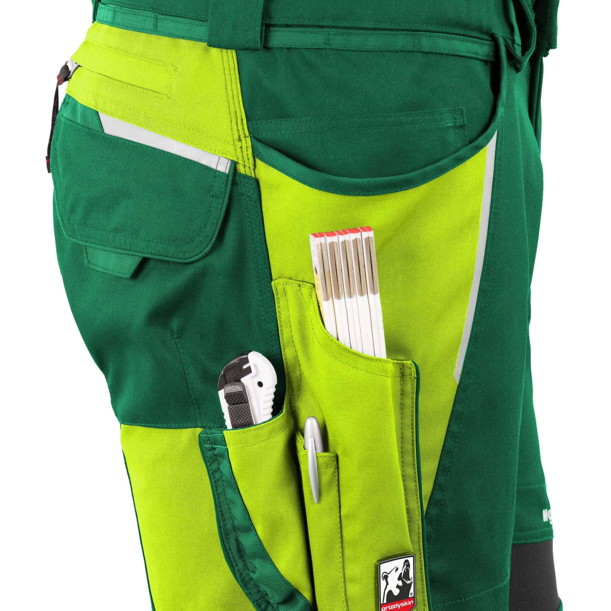 QUALITEX HIGH QUALITY WORKWEAR Bundhose IRON - grün/warngelb - Herren: 130