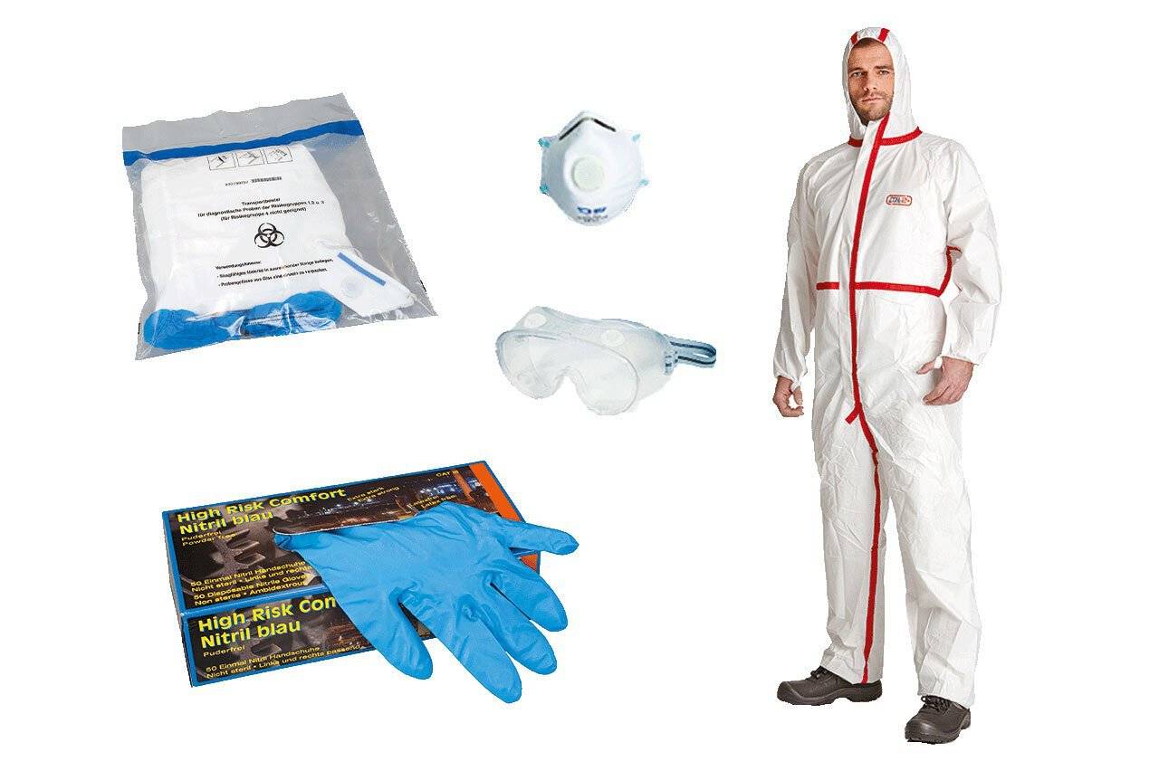 Infektionsschutzset BASIC, Bioschutzstufe 1+2, Größe XXXL
