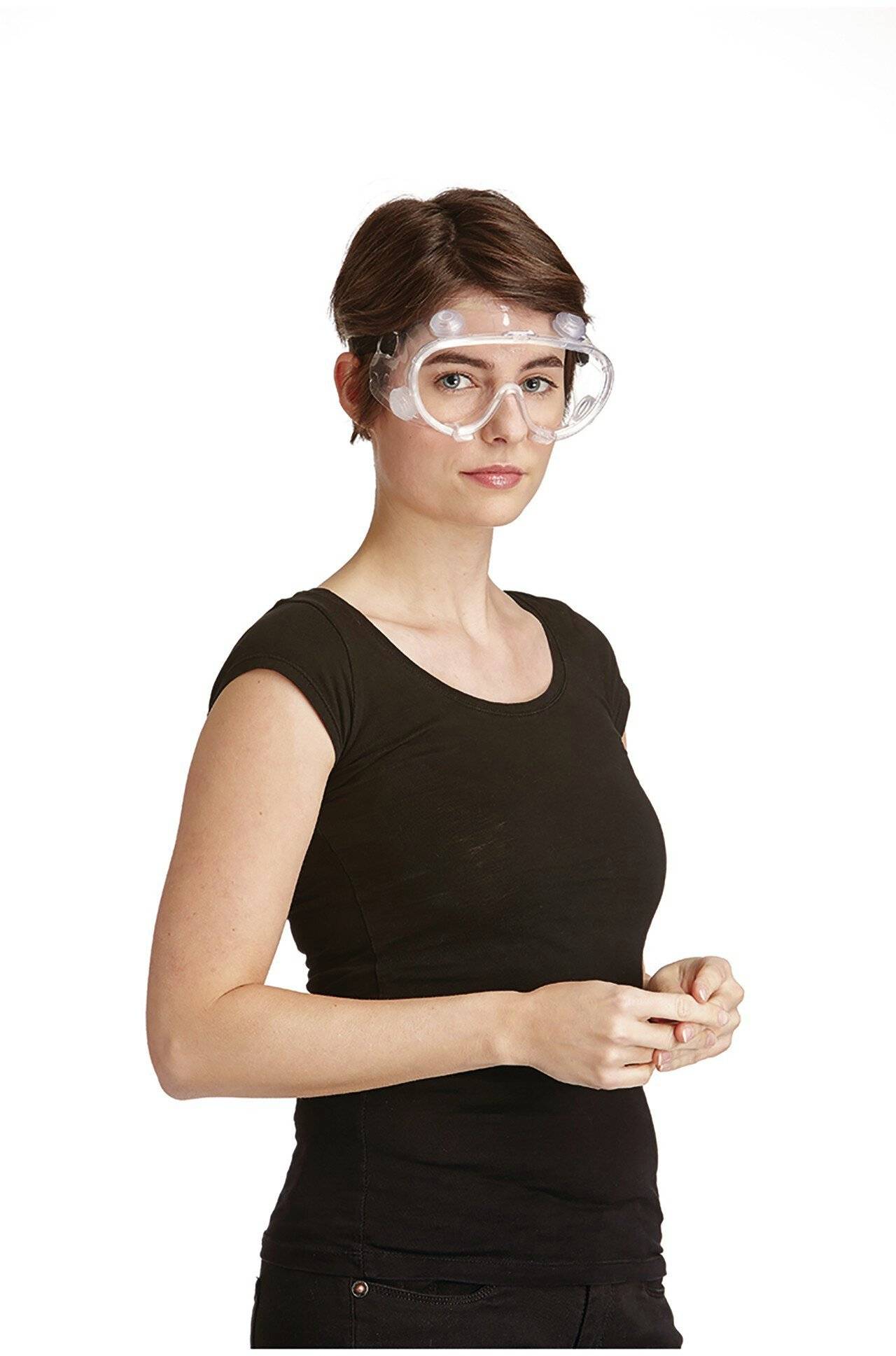 Vollsichtschutzbrille, verstellbares Gummiband, für Brillenträger geeigenet