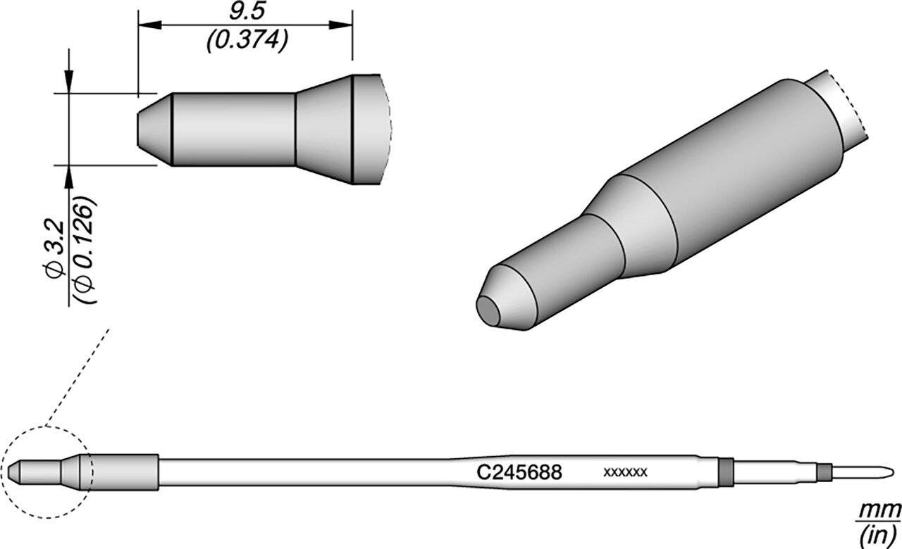 Lötspitze Wärmeschutz, Durchmesser 3,2 mm