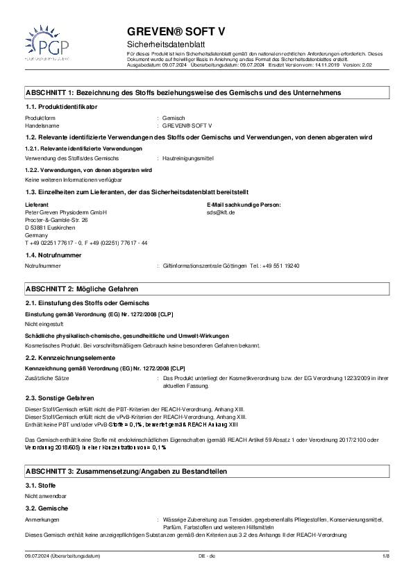 Hautreinigungslotion GREVEN® SOFT V 2l Flasche f.9000 473 404