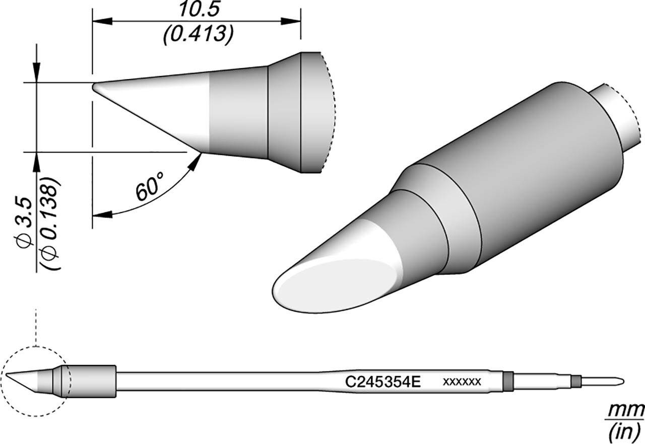 Lötspitze abgeschrägt, für T245, D: 3,5 mm, C245354E