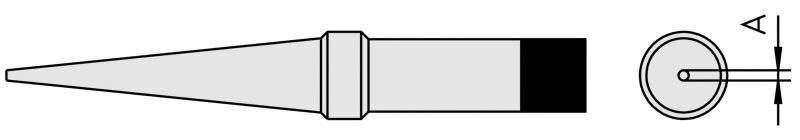 Lötspitze PT-S7 Rundform lang, Breite 0,4 mm, 370 °C