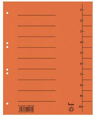 Bene Trennblatt 97300OR A4 Karton orange 100 St./Pack.