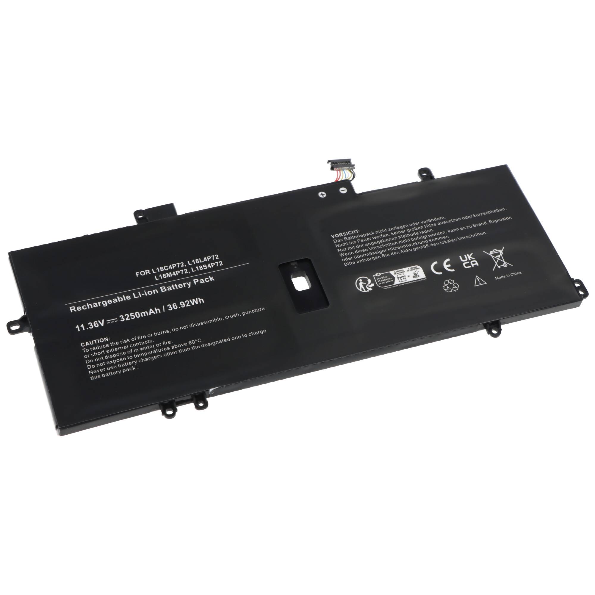 Akku passend für Lenovo ThinkPad X1 Carbon 2019, 02DL005, L18L4P72, 15,36V, 3250mAh