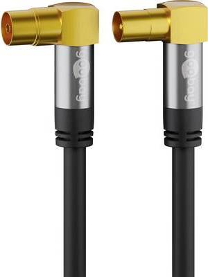 Goobay TV Antennenkabel (135 dB typ), 4x geschirmt, 10 m, Schwarz